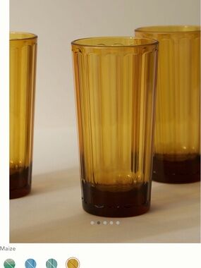 Anthropologie Lucia Acrylic Highball Glasses, Set of 4 NWT